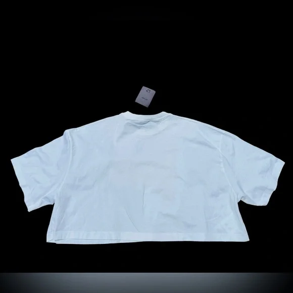 PRADA***Cropped White T-Shirt W/Sequined Logo***XL $1380 NWT - Picture 9 of 11
